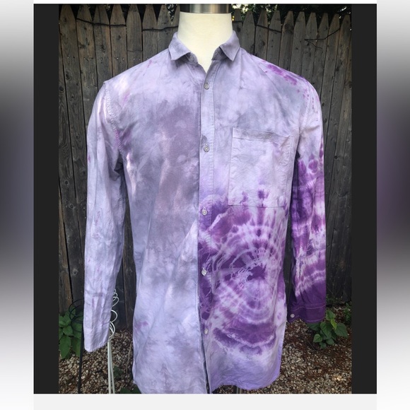 Your Neighbors 1 of 1 tie-dye tunic style shirt Purpla graze MED - Picture 8 of 11